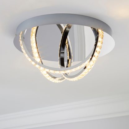 An Image of Serena 3 Light Integrated LED Hoops Flush Ceiling Fitting Silver