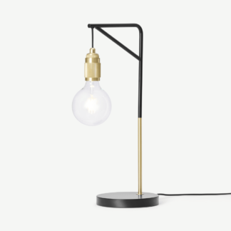 An Image of Othello Table Lamp, Black & Brushed Brass