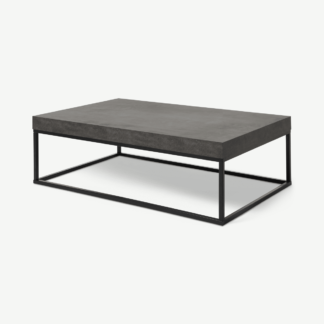 An Image of Odom Coffee Table, Concrete Effect & Black Steel