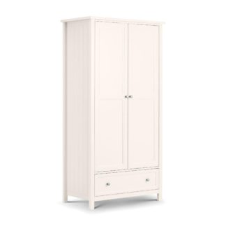 An Image of Maine White 2 Door Wooden Combination Wardrobe