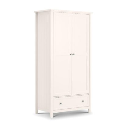 An Image of Maine White 2 Door Wooden Combination Wardrobe