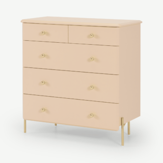 An Image of Maddie Chest of Drawers, Pink & Brass