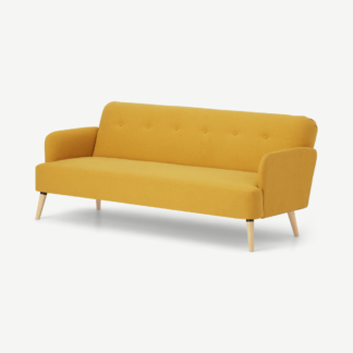 An Image of Elvi Click Clack Sofa Bed, Butter Yellow