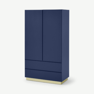 An Image of Elsdon Wardrobe, Royal Blue & Brass