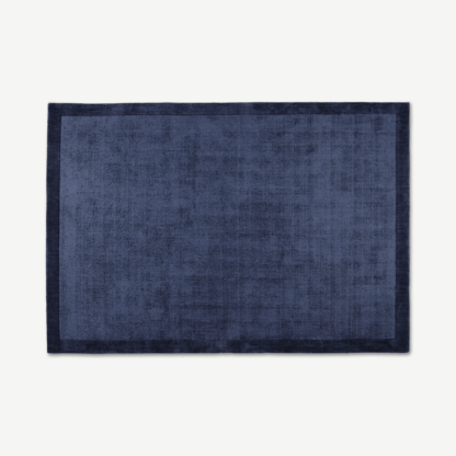 An Image of Jago Border Rug, Large 160 x 230 cm, Ink Blue