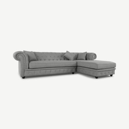 An Image of Branagh Right Hand Facing Chaise End Corner Sofa, Pearl Grey