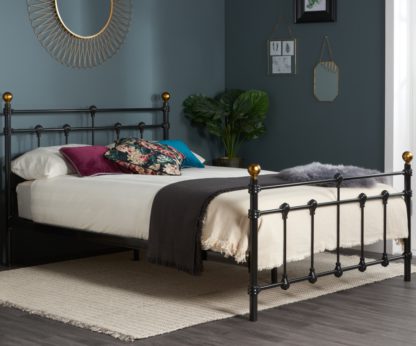 An Image of Atlas Black Metal Bed Frame - 4ft6 Double