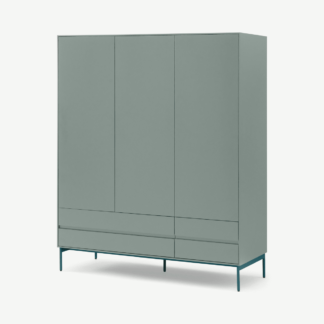 An Image of Donica Triple Wardrobe, Concrete Blue