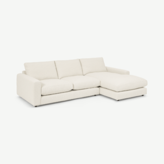 An Image of Arni Right Hand Facing Chaise End Sofa, Ivory White Boucle