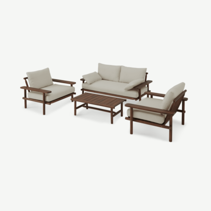 An Image of Laruna Lounge Set, Dark Acacia & Natural