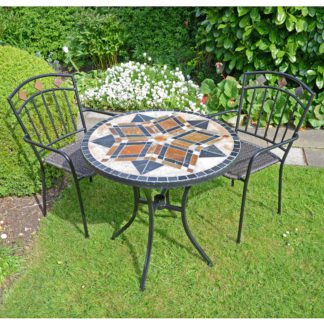 An Image of Darwin 2 Seater Bistro Set Black