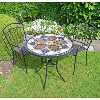 An Image of Darwin 2 Seater Bistro Set Black