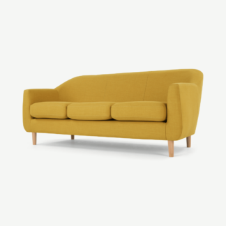 An Image of Tubby 3 Seater Sofa, Retro Yellow