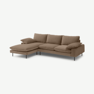 An Image of Fallyn Left Hand Facing Chaise End Sofa, Mink Cotton Velvet