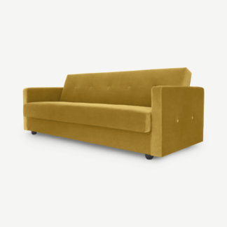 An Image of Chou Click Clack Sofa Bed with Storage, Vintage Gold Velvet