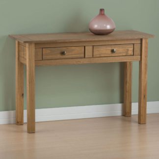 An Image of Santiago Pine 2 Drawer Console Table