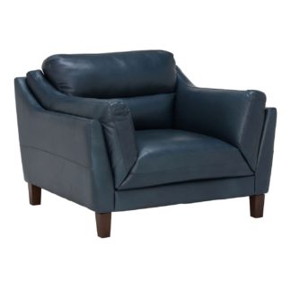 An Image of Luca Leather Maxi Chair, Indiana Teal
