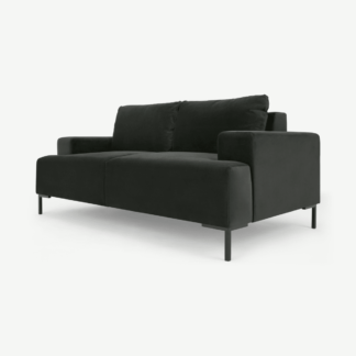 An Image of Frederik 2 Seater Sofa, Dark Anthracite Velvet