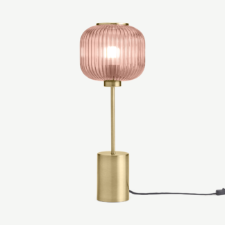 An Image of Briz Table Lamp, Antique Brass & Pink