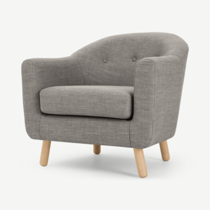 An Image of Lottie Armchair, Chalk Grey