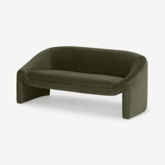 An Image of Shona 2 Seater Sofa, Pistachio Green Velvet