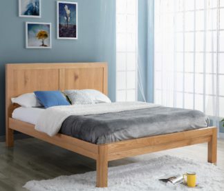 An Image of Bellevue Oak Wooden Bed Frame Only - 4ft6 Double