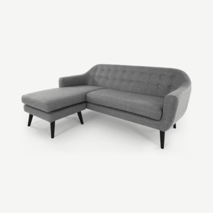 An Image of Ritchie Chaise End Corner Sofa, Pearl Grey