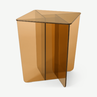 An Image of Oki Side Table, Caramel Glass