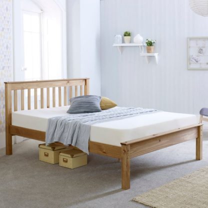 An Image of Wooden Bed Frame 4ft6 Double Chester Waxed Pine