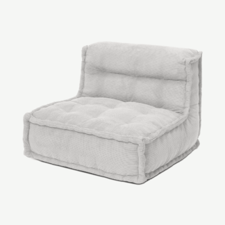 An Image of Sully Modular Floor Cushion, Stone Grey Corduroy Velvet
