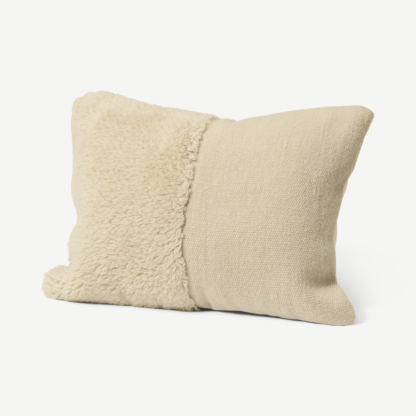An Image of Bebeto Wool Cushion, 40 x 55cm, Ecru