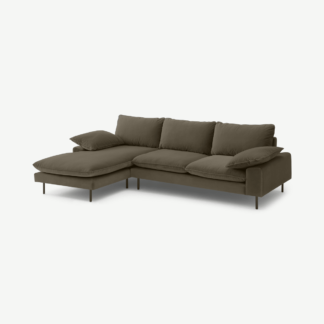 An Image of Fallyn Left Hand Facing Chaise End Sofa, Cypress Cotton Velvet