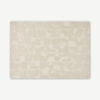 An Image of Rudzi Handtufted Wool Rug, Large 160 x 230cm, Soft Taupe