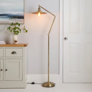 An Image of Churchgate Langton Antique Brass Floor Lamp Antique Brass