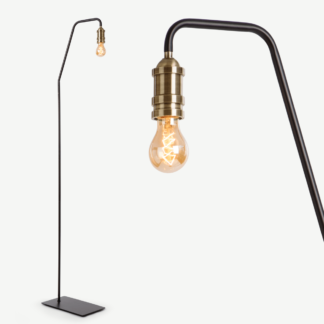 An Image of Starkey Floor Lamp, Black and Brass