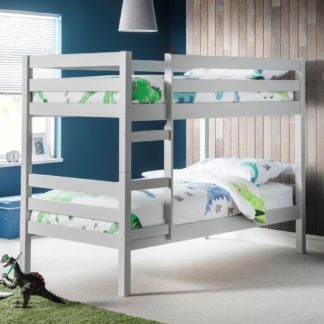 An Image of Camden Dove Grey Wooden Bunk Bed Frame - 3ft Single