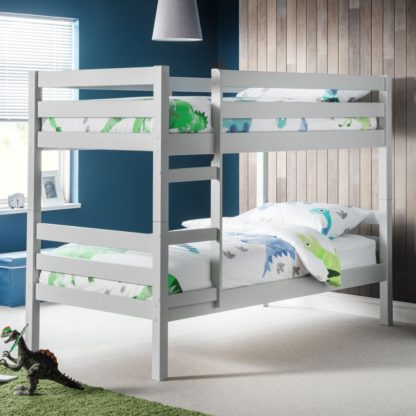 An Image of Camden Dove Grey Wooden Bunk Bed Frame - 3ft Single