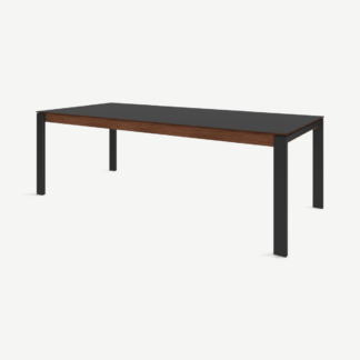 An Image of Corinna 10 Seat Dining Table, Grey HPL & Black