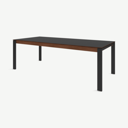 An Image of Corinna 10 Seat Dining Table, Grey HPL & Black