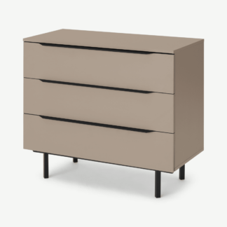 An Image of Damien Chest of Drawers, Cappuccino & Black