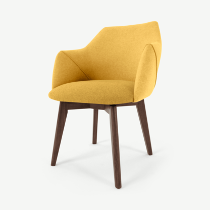 An Image of Lule Office Chair, Yellow and Walnut