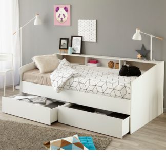 An Image of Sleep White Wooden Day Bed Frame - EU Single