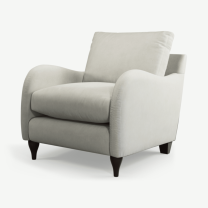 An Image of Sofia Armchair, Plush Silver Velvet