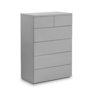 An Image of Monaco Grey Wooden High Gloss 4+2 Drawer Chest