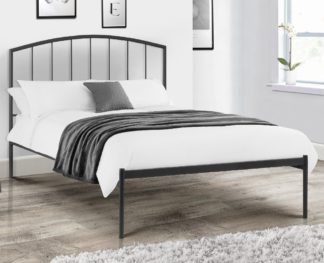 An Image of Onyx Anthracite Metal Bed Frame - 4ft6 Double
