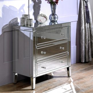 An Image of Valencia Mirrored 3 Drawer Chest