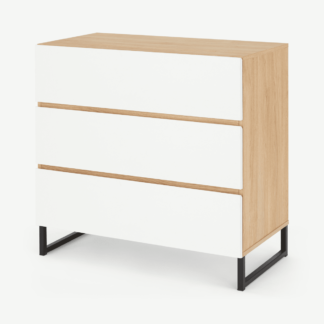 An Image of Hopkins Chest of Drawers, White & Oak Effect