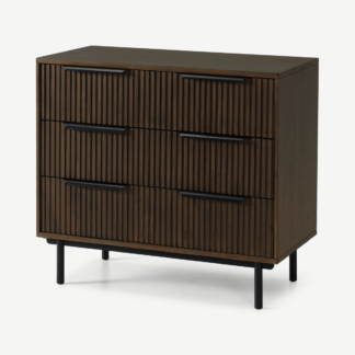 An Image of Anwick Chest of Drawers, Dark Stain Acacia & Black