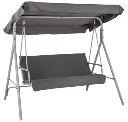 An Image of Argos Home 3 Seater Metal Swing Chair - Grey