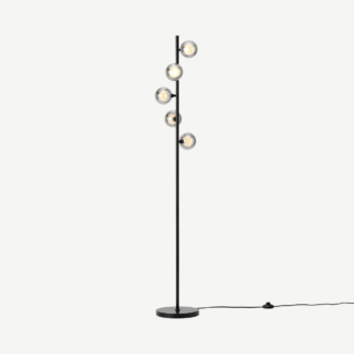 An Image of Masako LED Floor Lamp, Smoked & Opal Glass